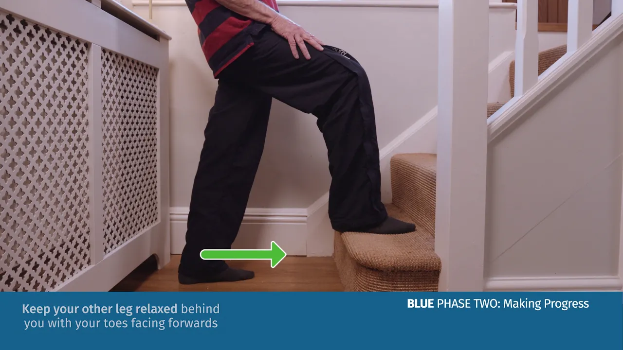 a person walking on stairs