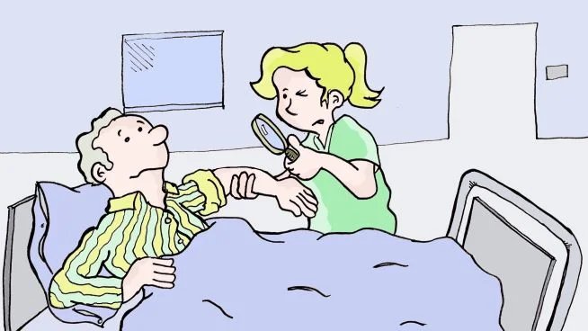 Inaugenscheinnahme von Wunden